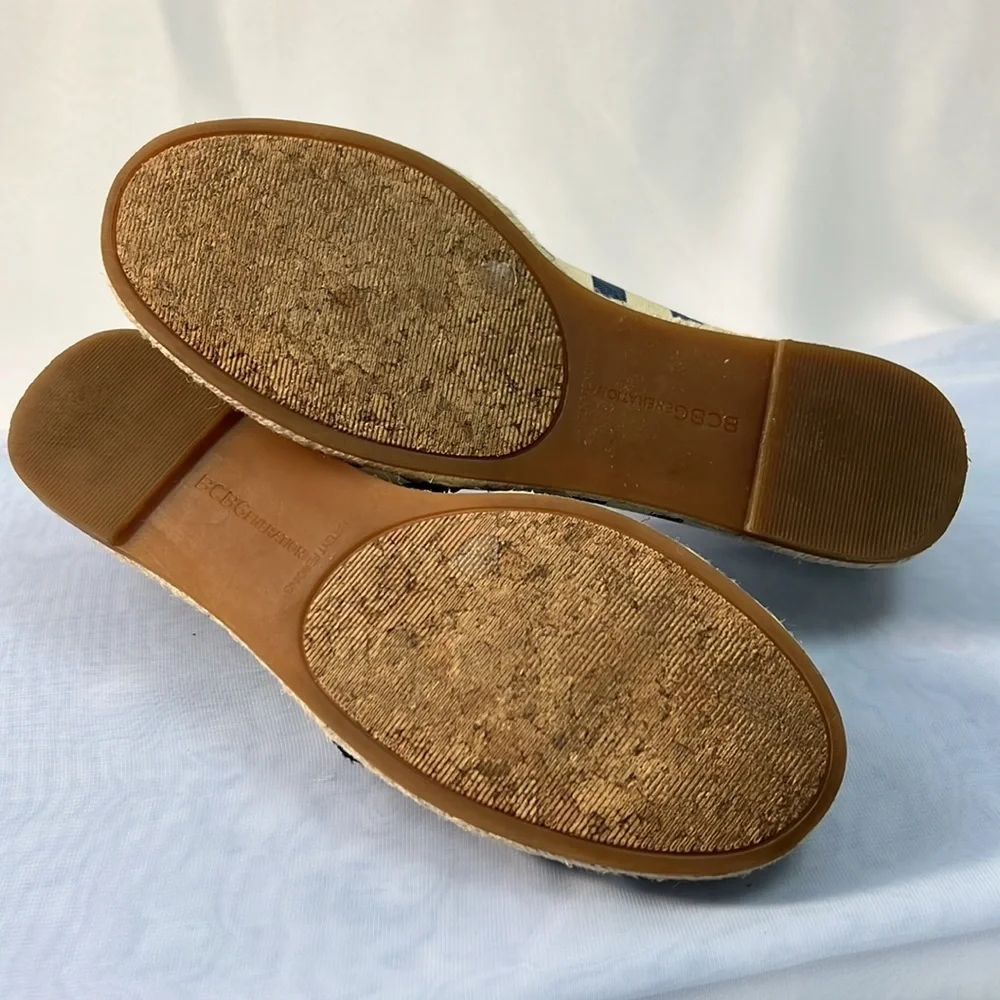 NWOT BCBGeneration Espadrilles striped canvas flats size 6